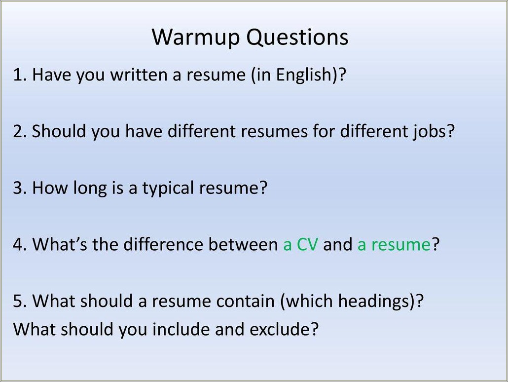Different Resumes For Different Jobs