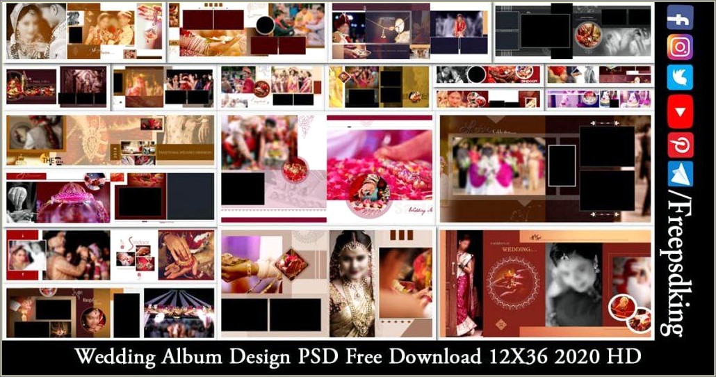 Digital Wedding Album Photoshop Templates Free Download