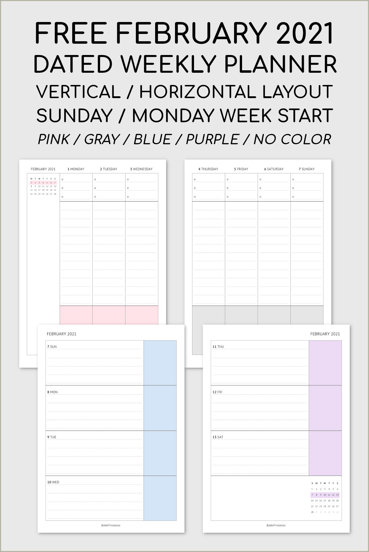 Diy Free Printable Vertical Weekly Planner Template