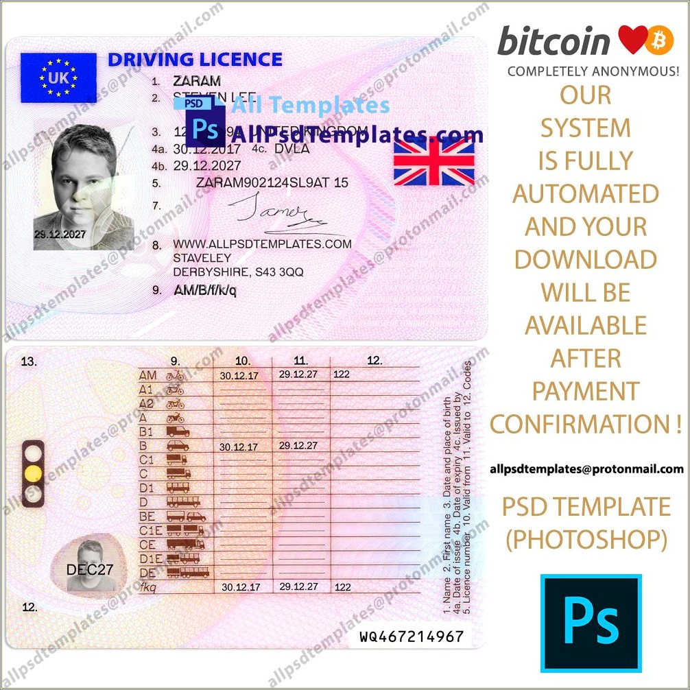 Download Uk Driver License Psd Template Free
