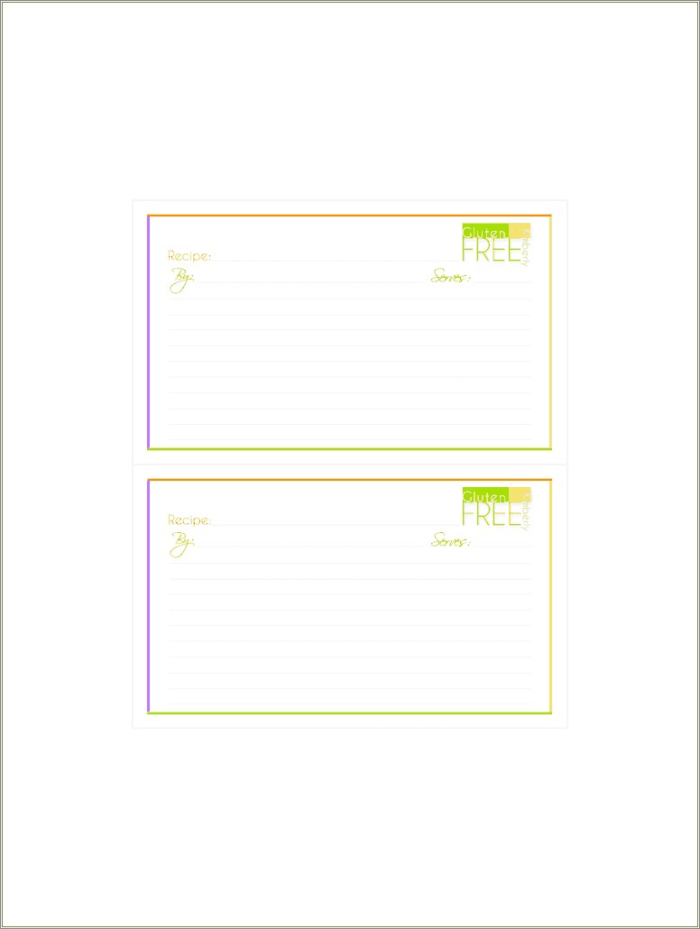Downloadable Free Full Page Recipe Templates For Word