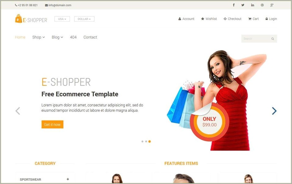 E Shopper Best Free Ecommerce Html Template