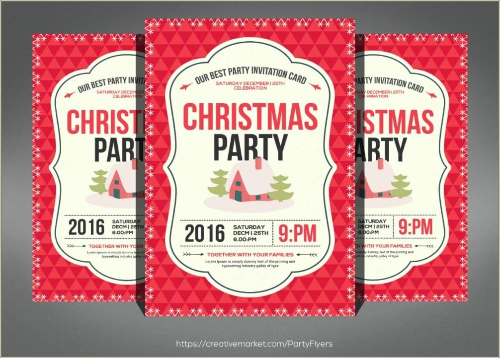 Elegant Christmas Party Invitation Template Free Download