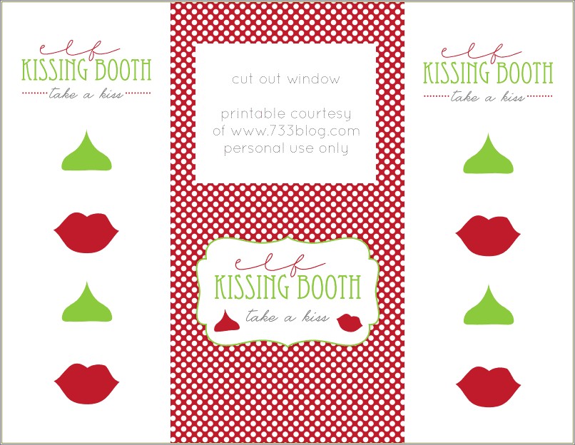Elf On The Shelf Kissing Booth Template Free