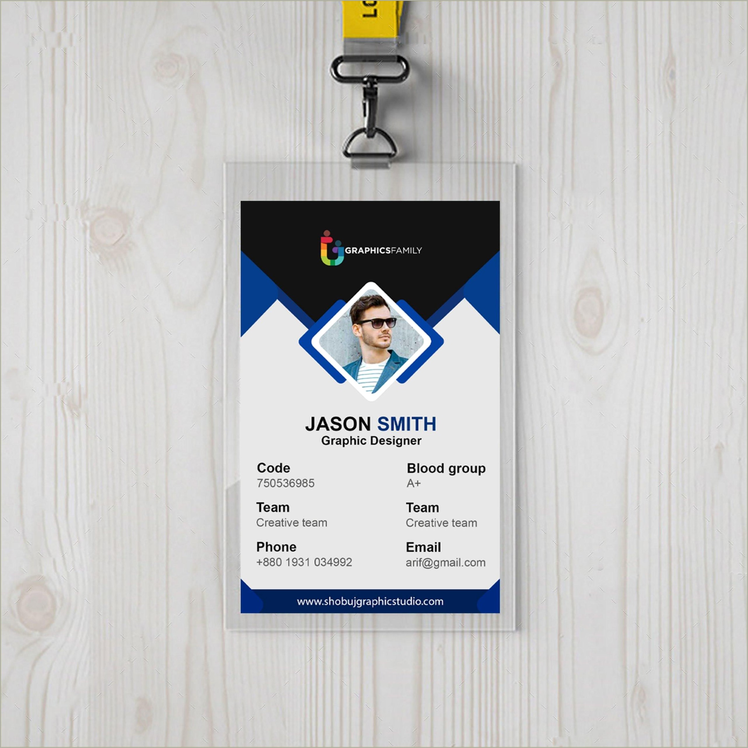 Employee Id Card Design Template Free Download