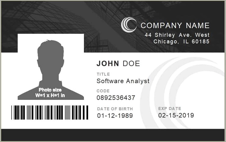 Employee Id Card Template Free Download Word