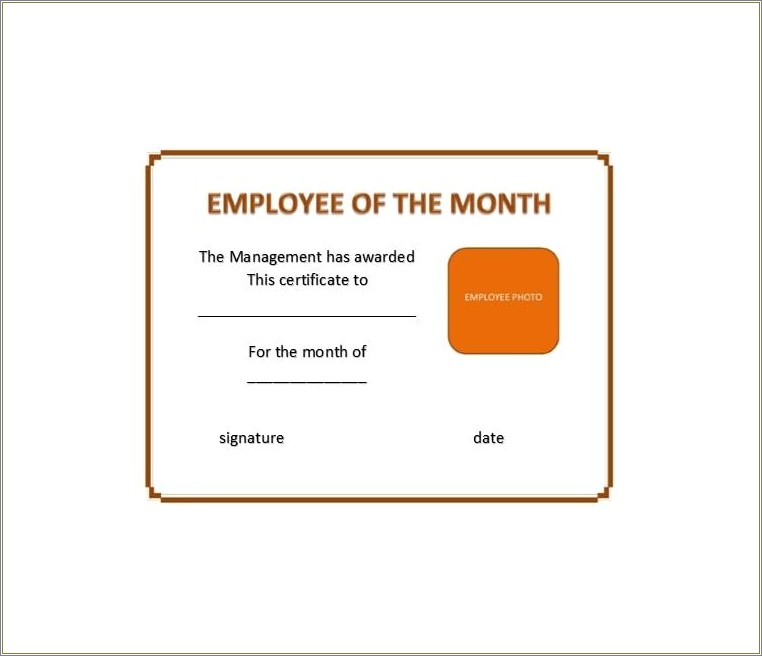Employee Of The Month Frame Free Template