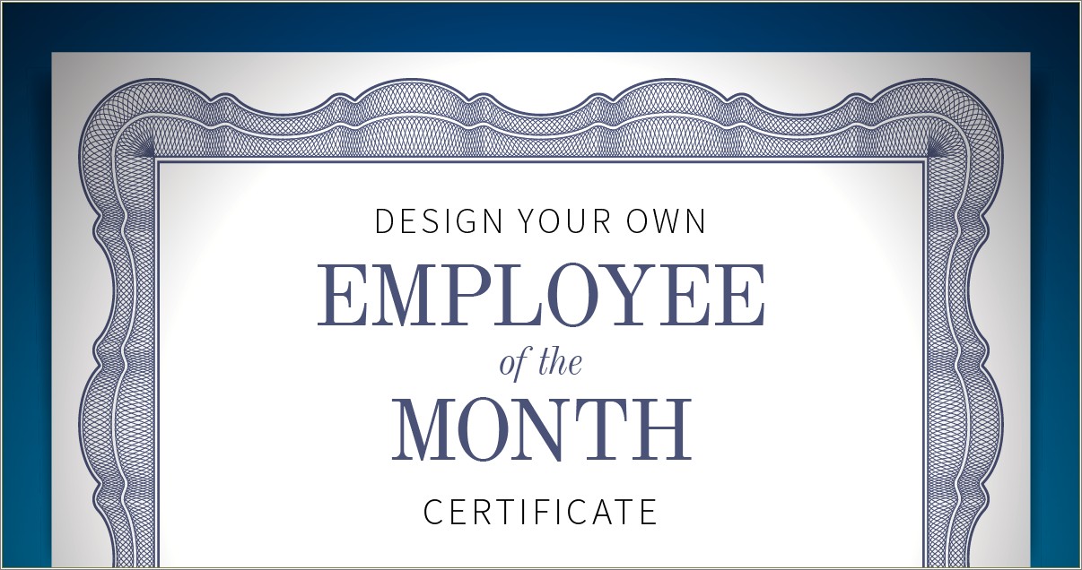Employee Of The Month Template Free With Picture