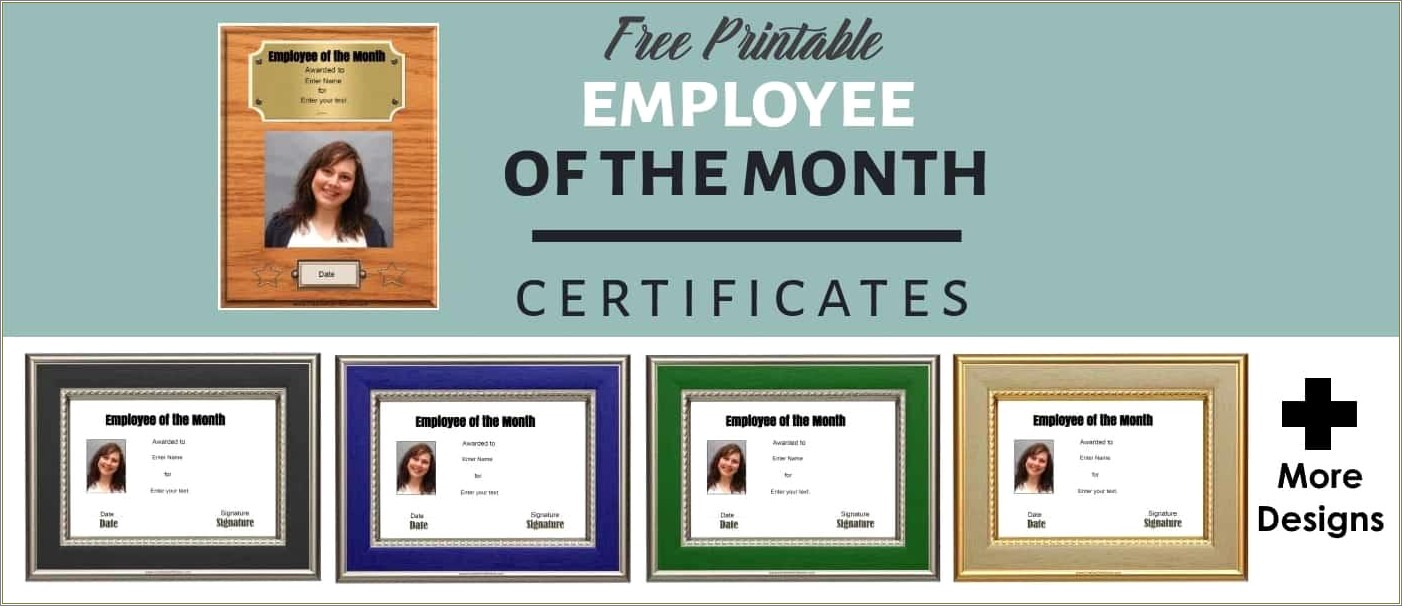 Employee Of The Month Template With Picture Free