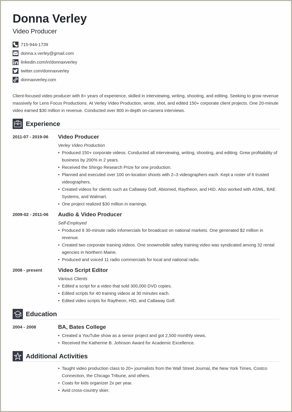 Example Resume For Self Employed