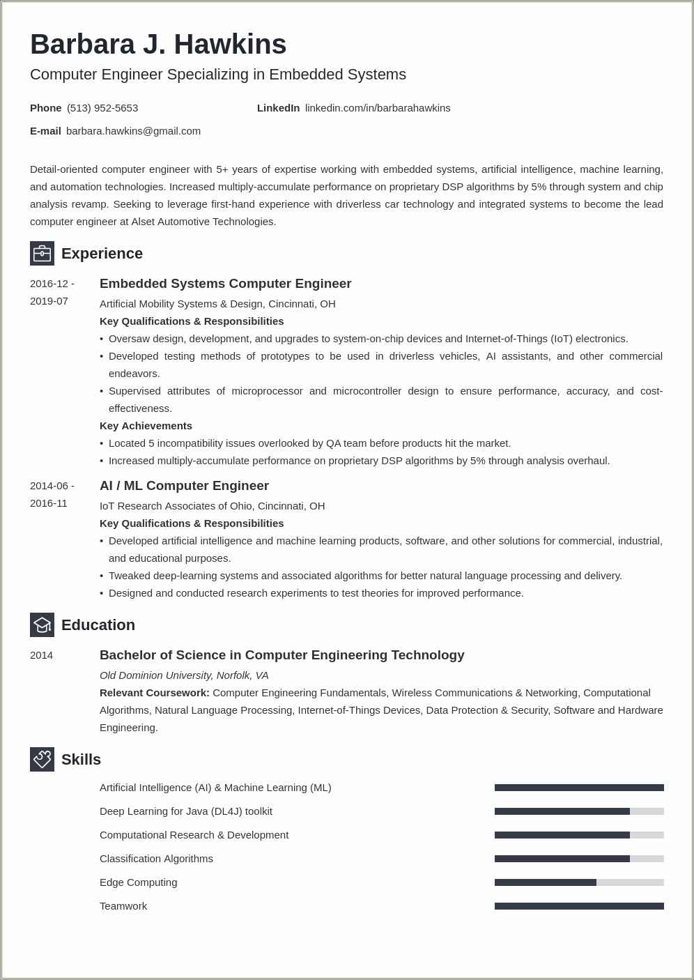 Example Resume Of Software Engineer