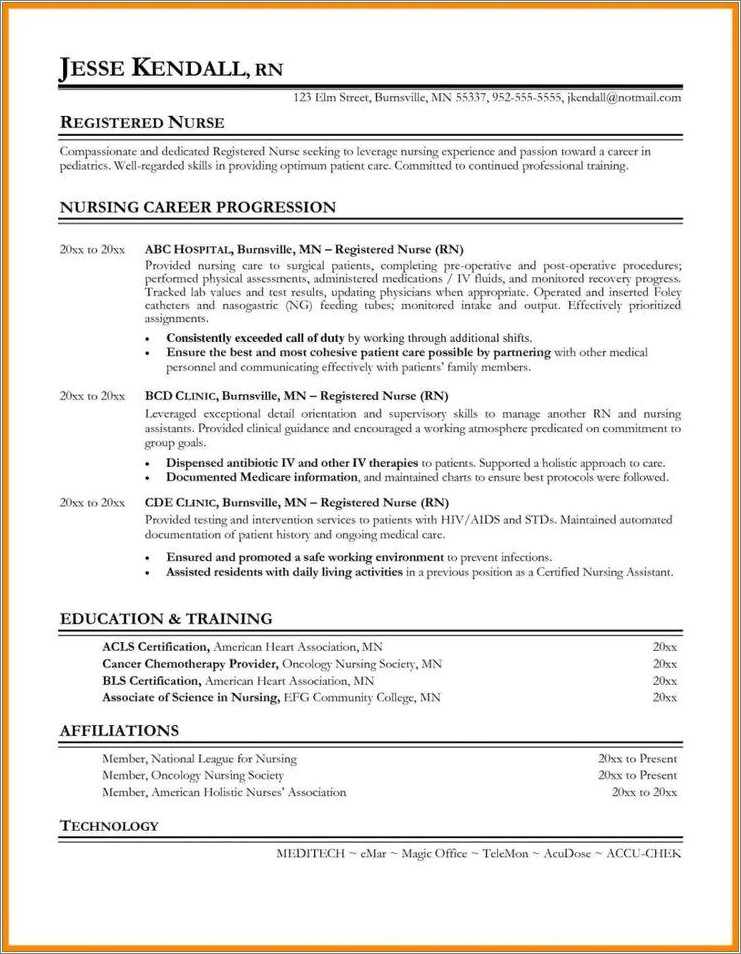 Examples Of New Nurse Resumes