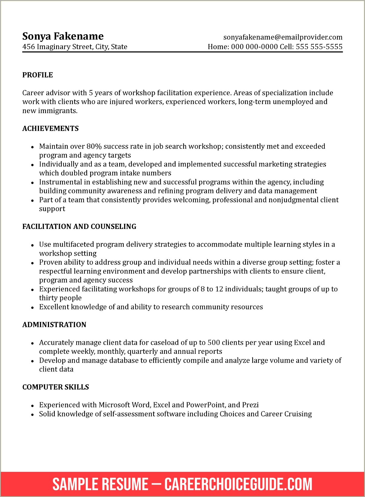 Examples Of School Counselor Resumes