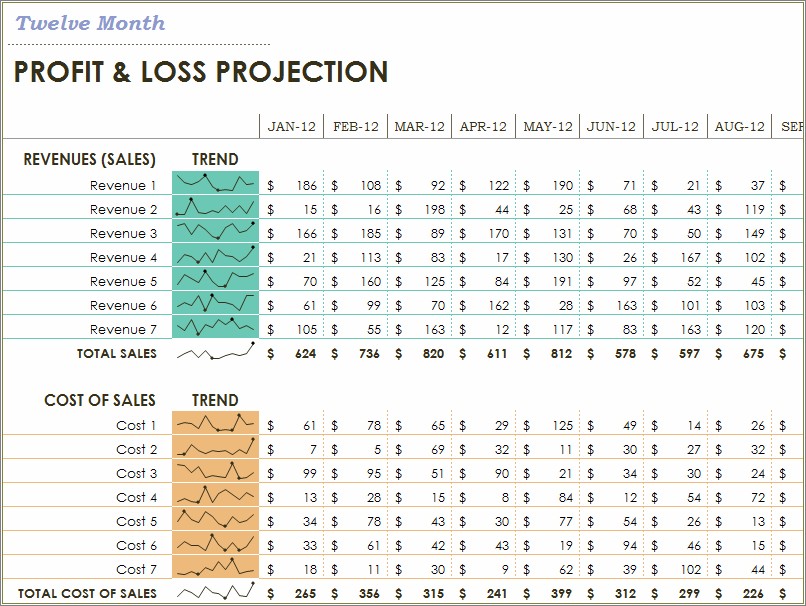 Excel 2007 Profit And Loss Template Free