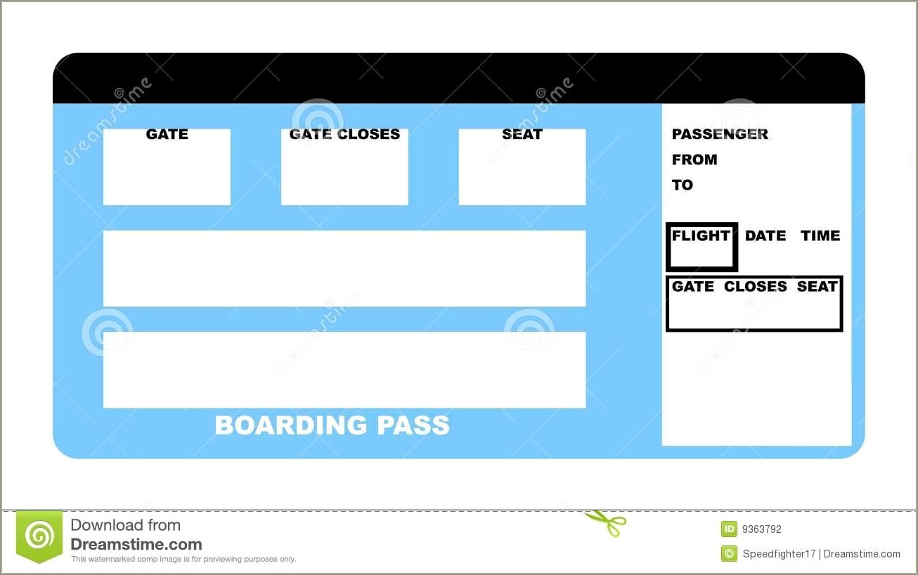 Fake Plane Ticket Template For Gift Free