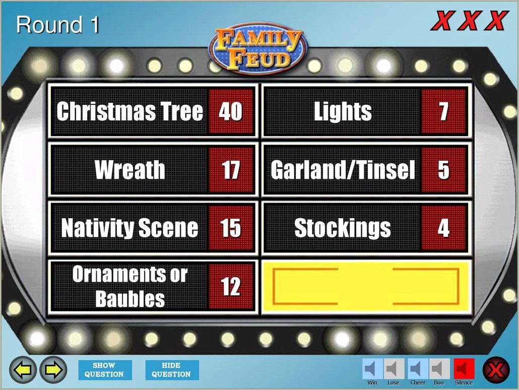 Family Feud Powerpoint Template Free With Sound