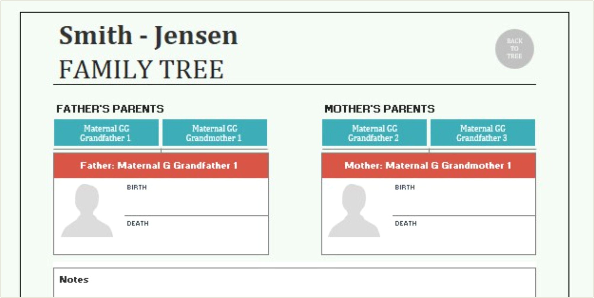 Family Tree Data Collecting Template Word Free