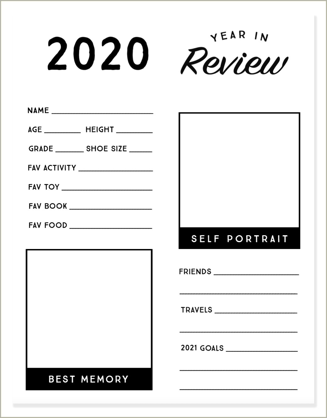 Family Year In Review Template Free Download