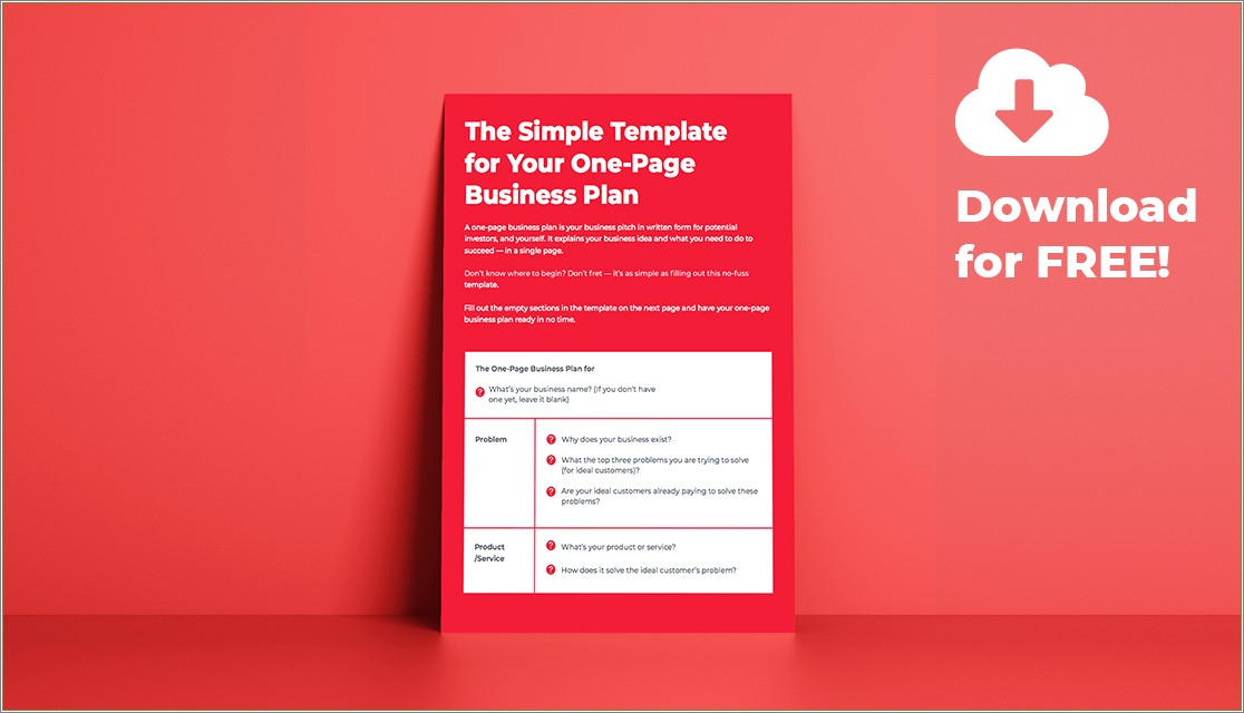 Fill In The Blank Business Plan Template Free