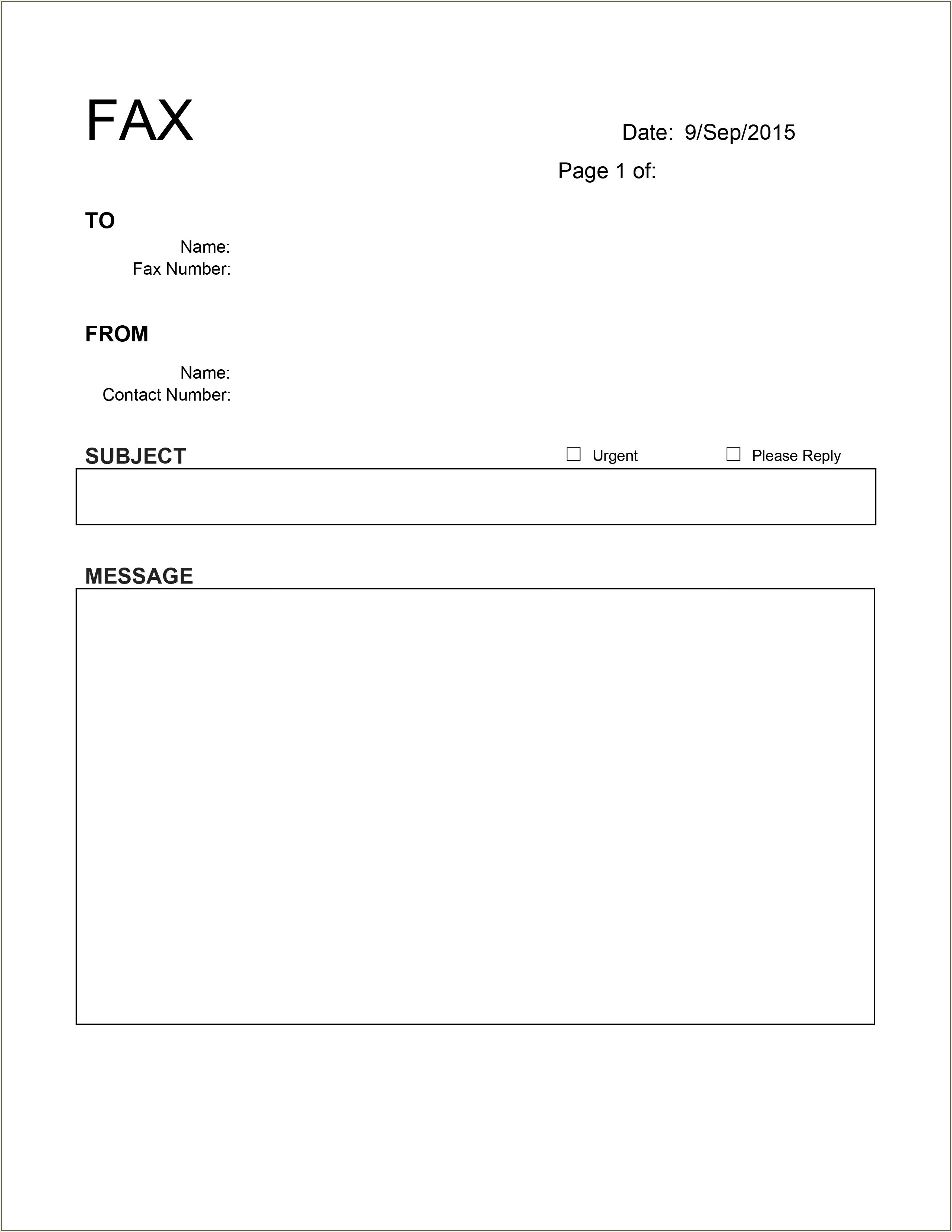 Fillable Free Fax Cover Sheet Template Pdf