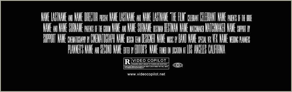 Film End Credits After Effects Template Free