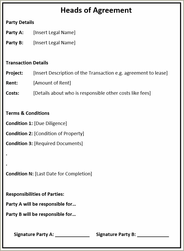 Financial Agreement Free Template Between Two Parties