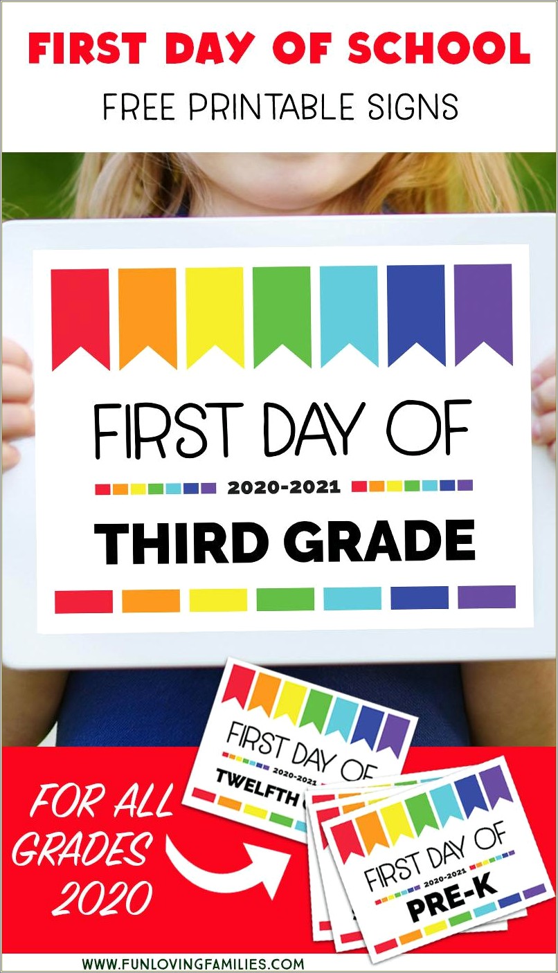 First Day Of Preschool Sign Template Free