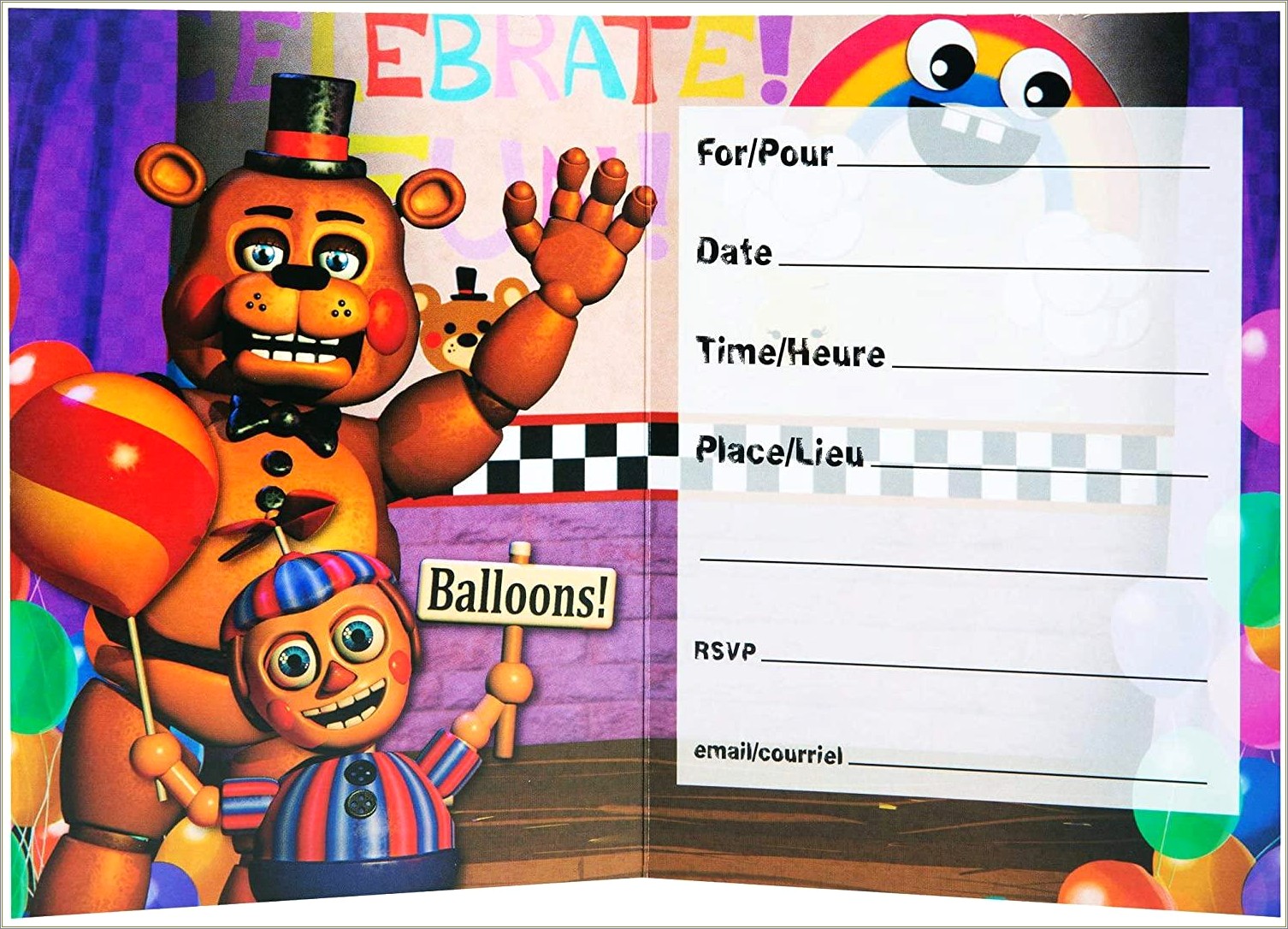 Five Nights At Freddy's Invitation Template Free