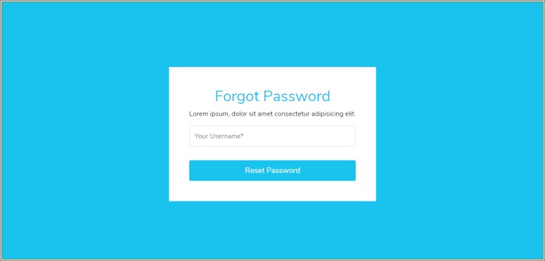 Forgot Password Template In Html Free Download
