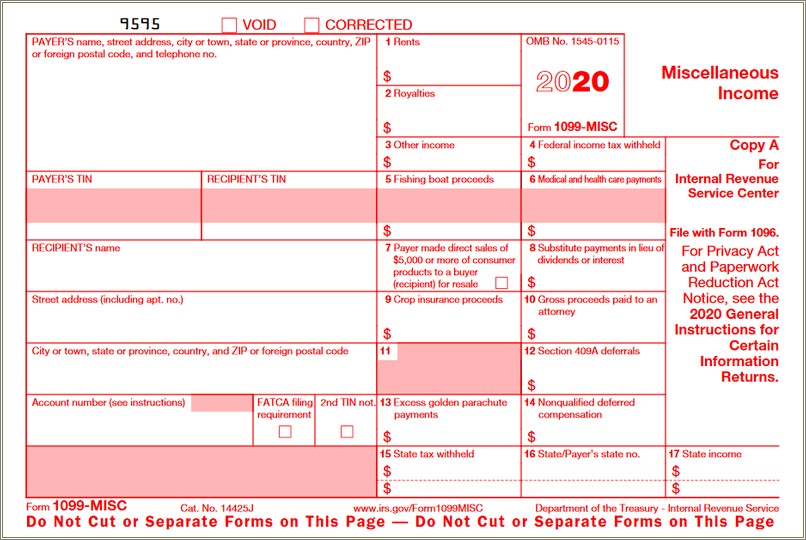 Free 1099 Template To Print On Official Form