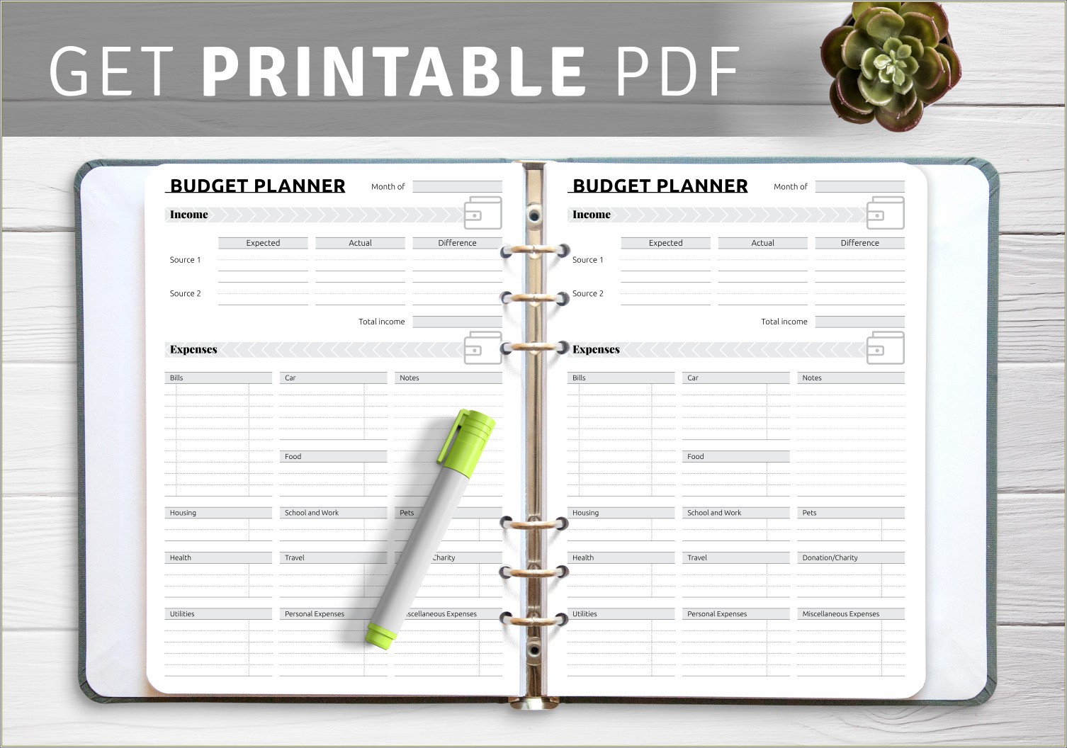 Free 12 Month Household Budget Template Printable