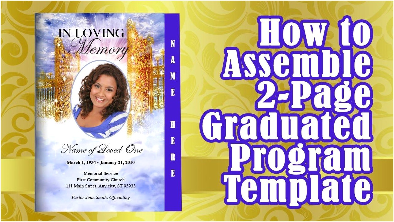 Free 2 Page Graduated Funeral Program Template
