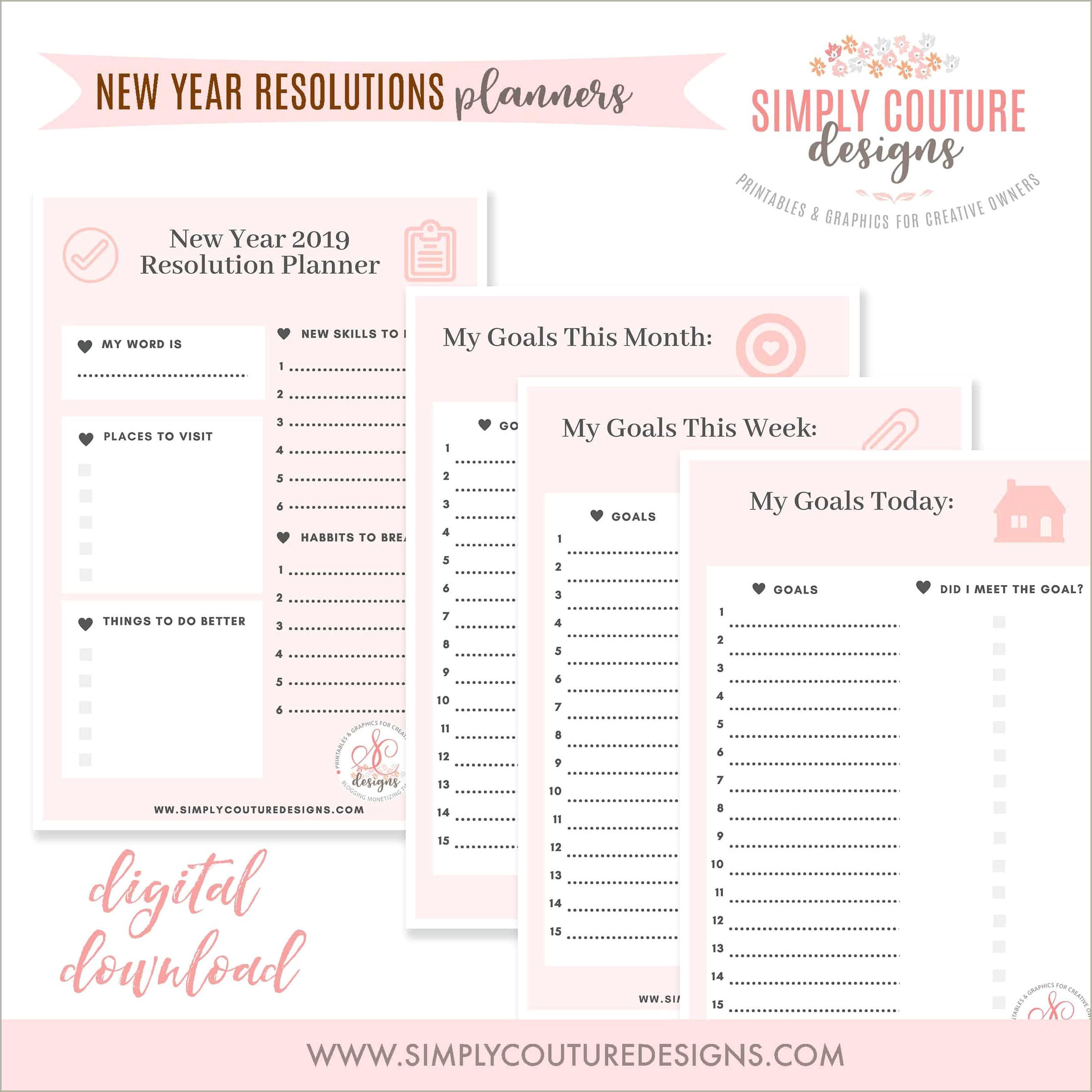 Free 2019 New Year's Resolution Template