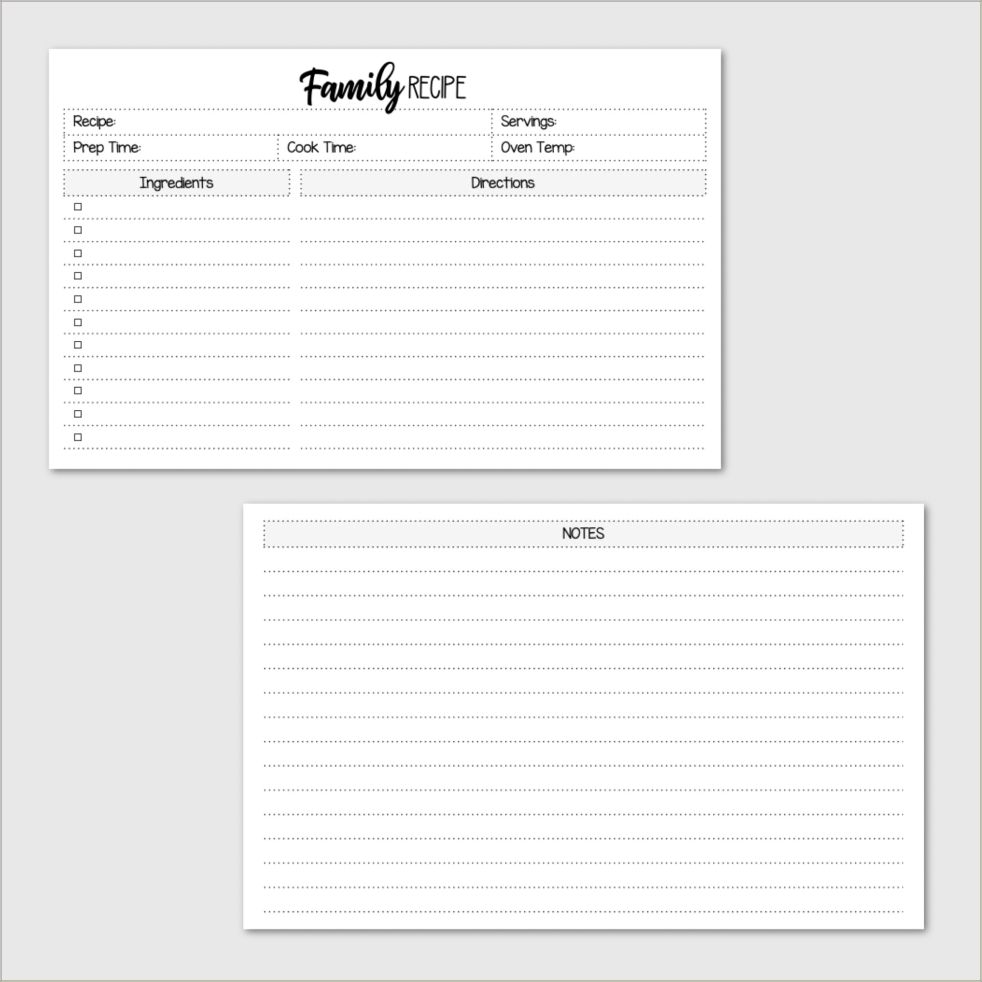 Free 3x5 Recipe Card Template For Word