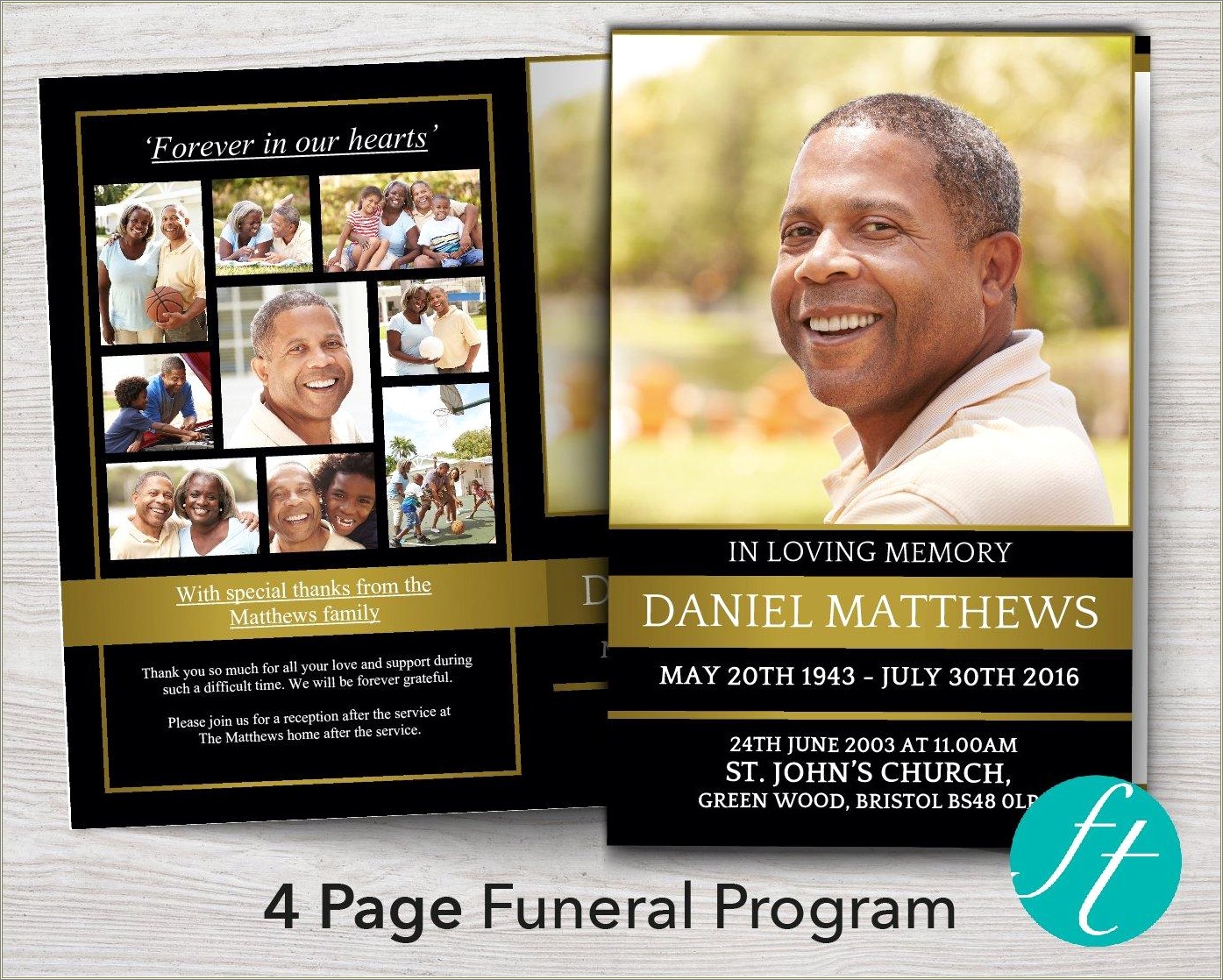 Free 4 Page Fold Funeral Program Templates