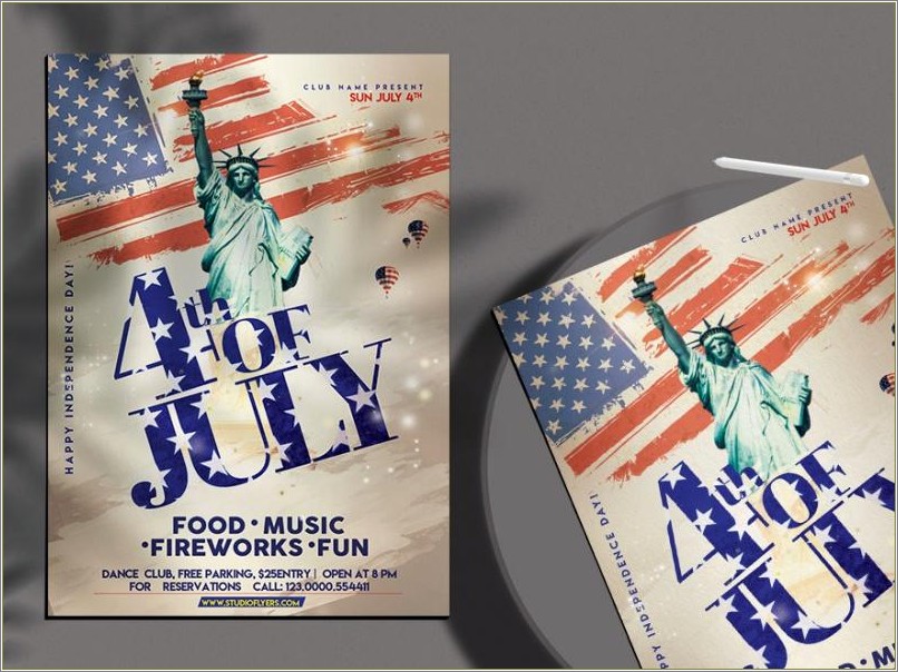 Free 4th Of July Club Flyer Templates