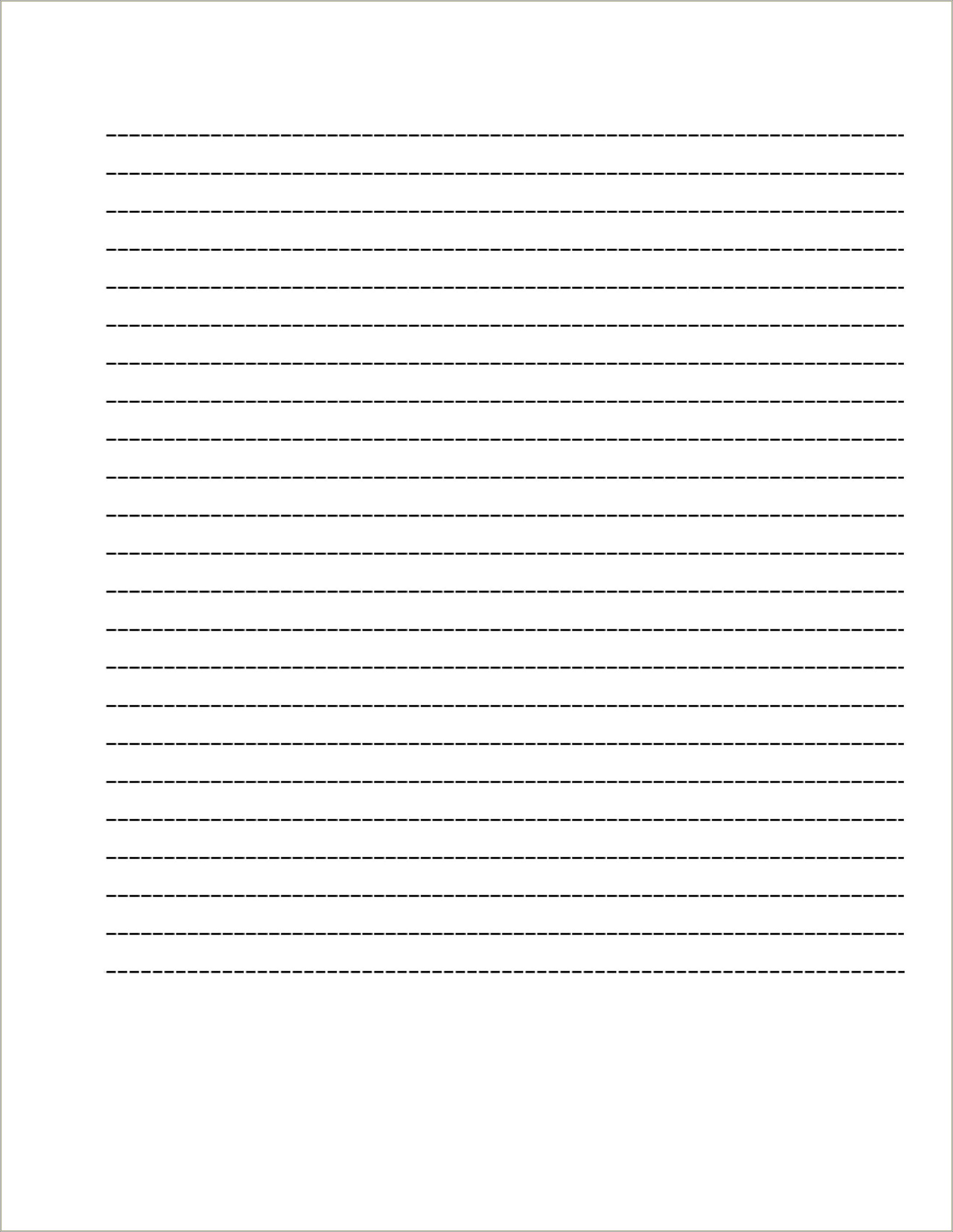Free A4 Lined Paper Template To Print