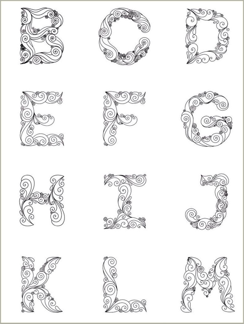 Free Alphabet Fonts For Paper Quilling Template