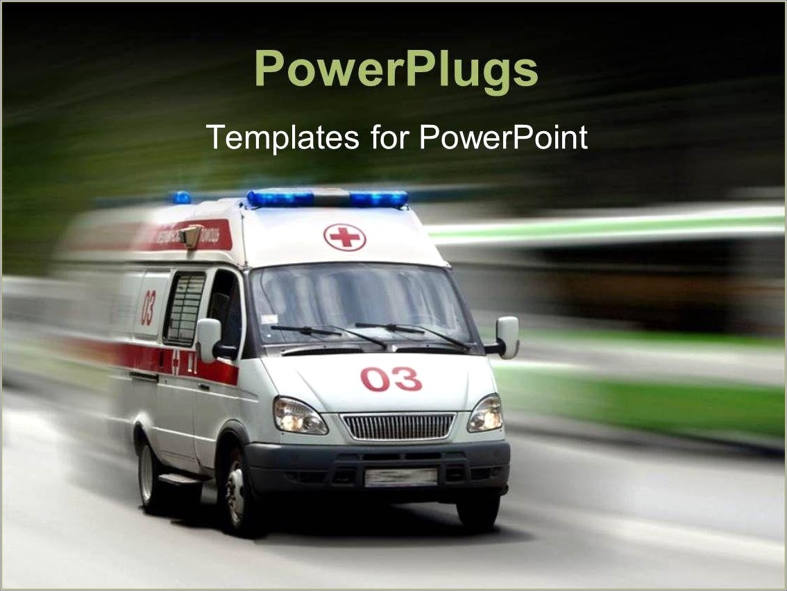 Free Ambulance Title Page Template For Ppt