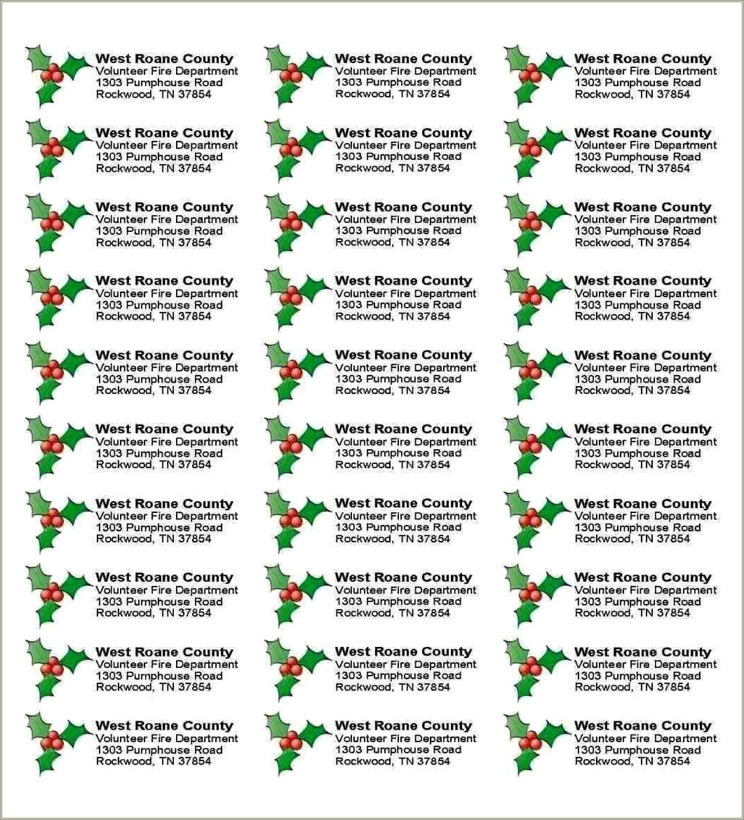 Free Avery Address Labels 5160 Christmas Template