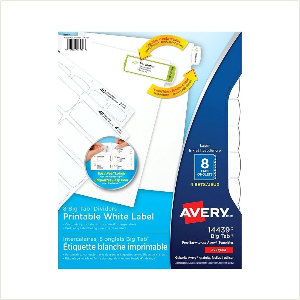 Free Avery Big Tab Inserts For Dividers Template