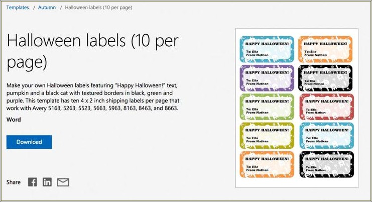 Free Avery Label Templates For Word 2010