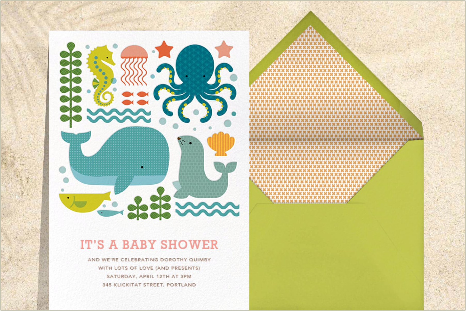 Free Baby Shower For Girl Templates Sea Theme