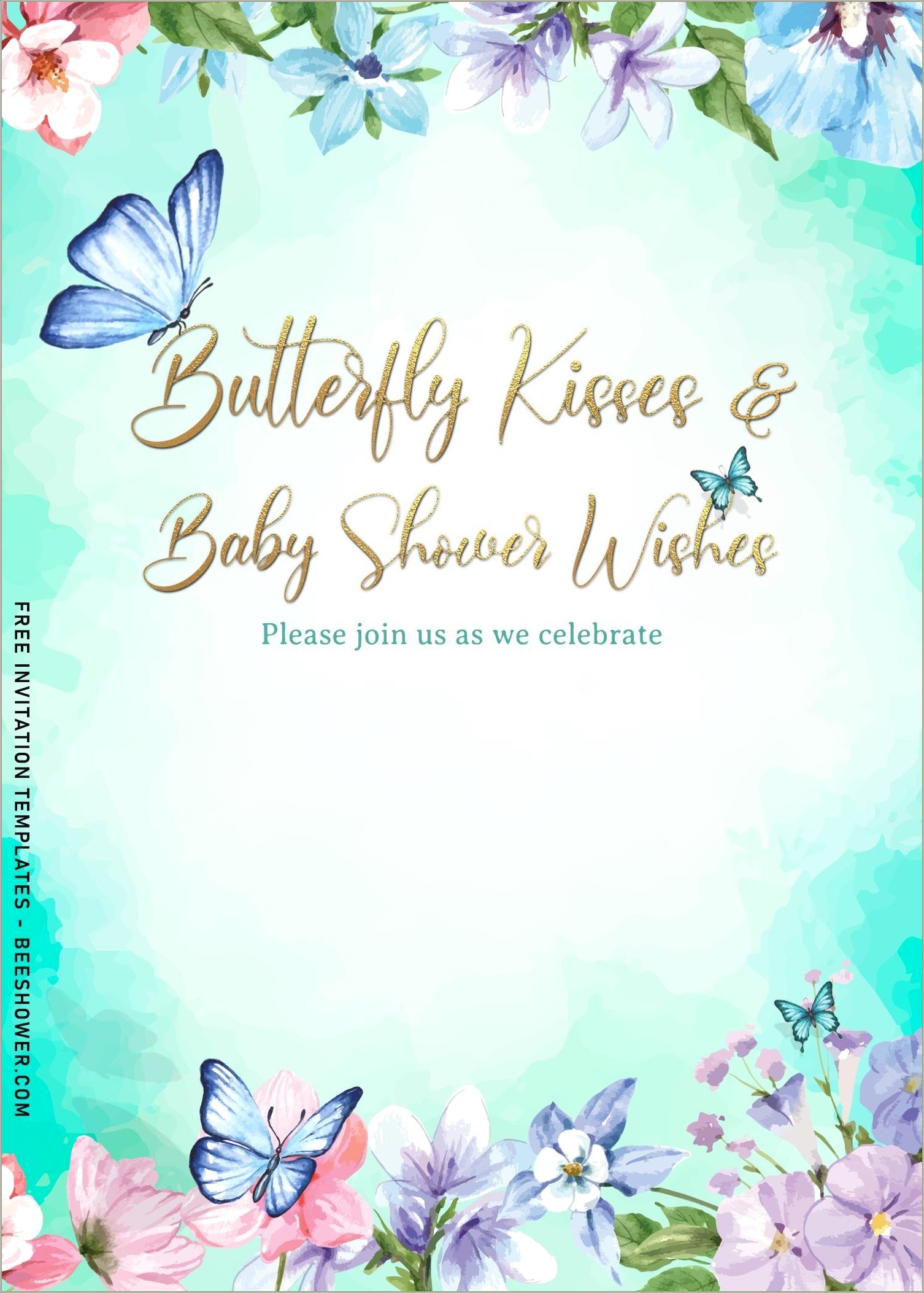 Free Baby Shower Invitation Templates For Word Butterfly