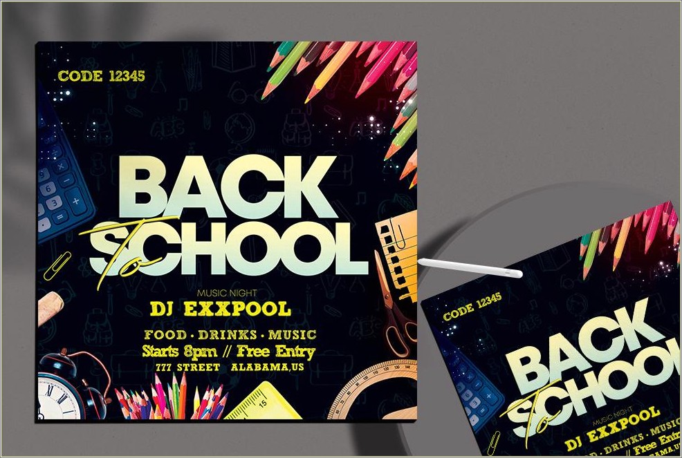 Free Back To School Flyer Template Psd