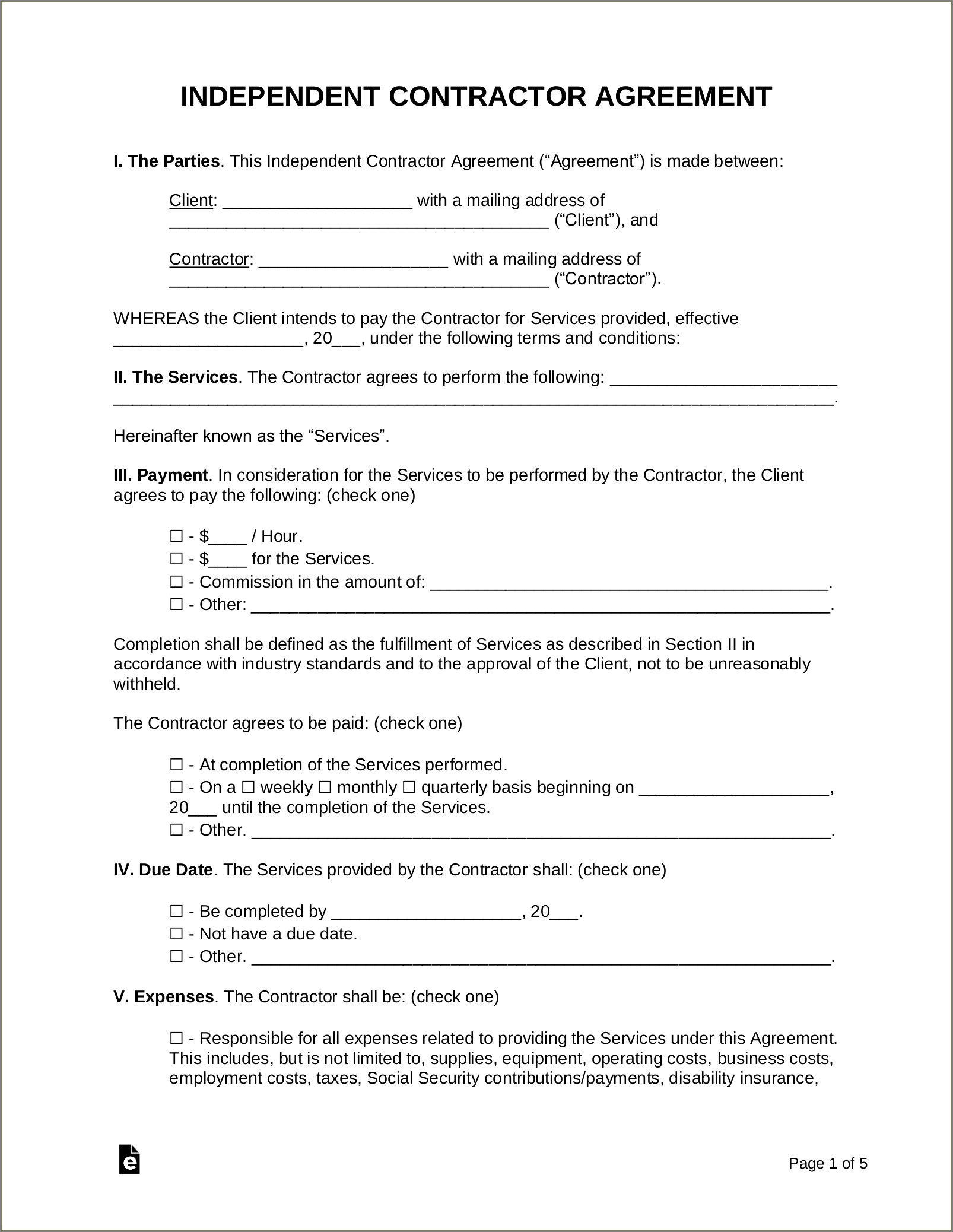 Free Basic Templates For Agreement With 2 Parties