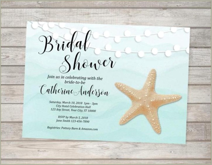 Free Beach Themed Bridal Shower Invitation Templates