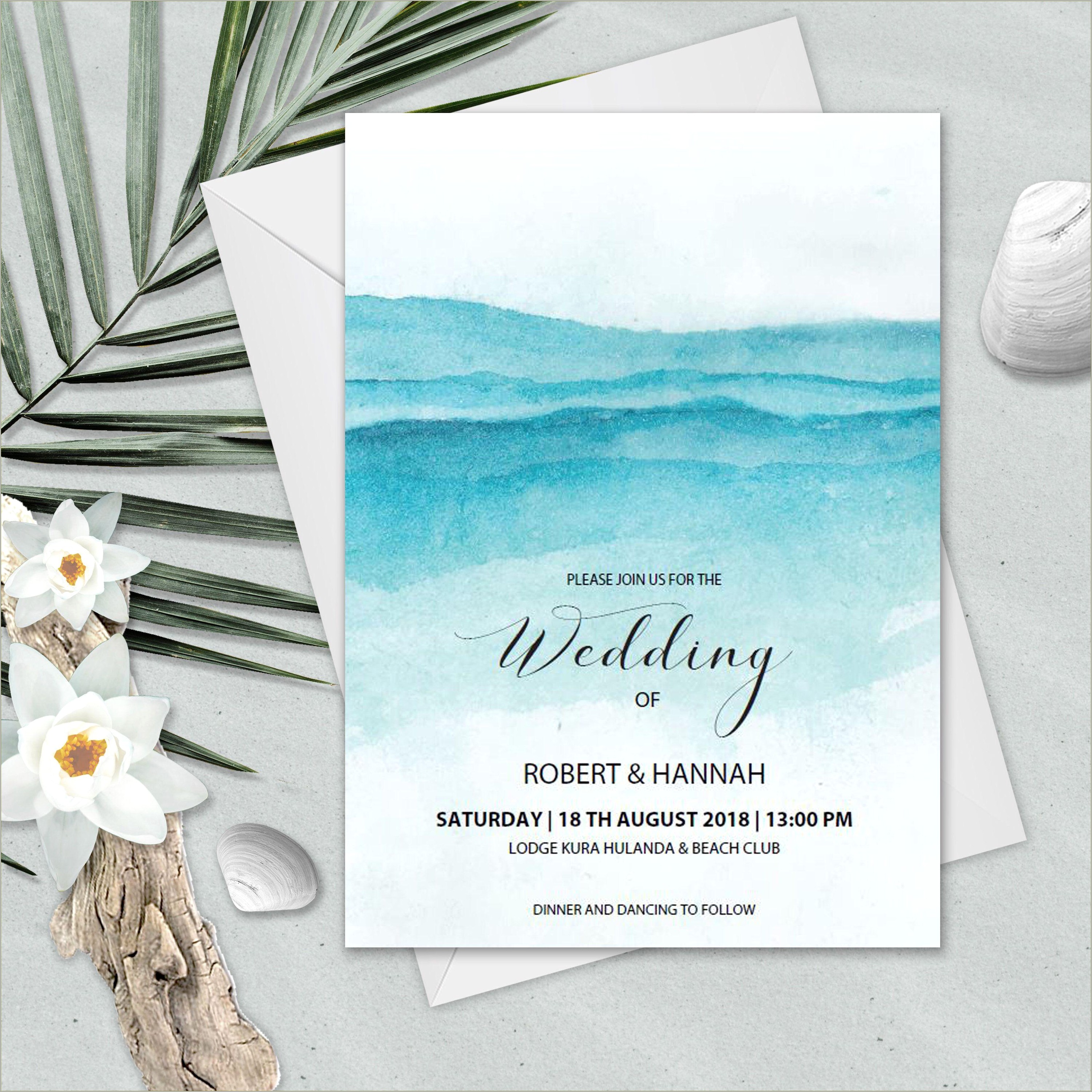 Free Beach Wedding Invitation Templates For Word