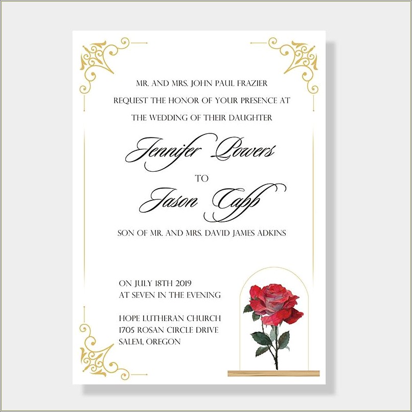 Free Beauty And The Beast Wedding Program Template