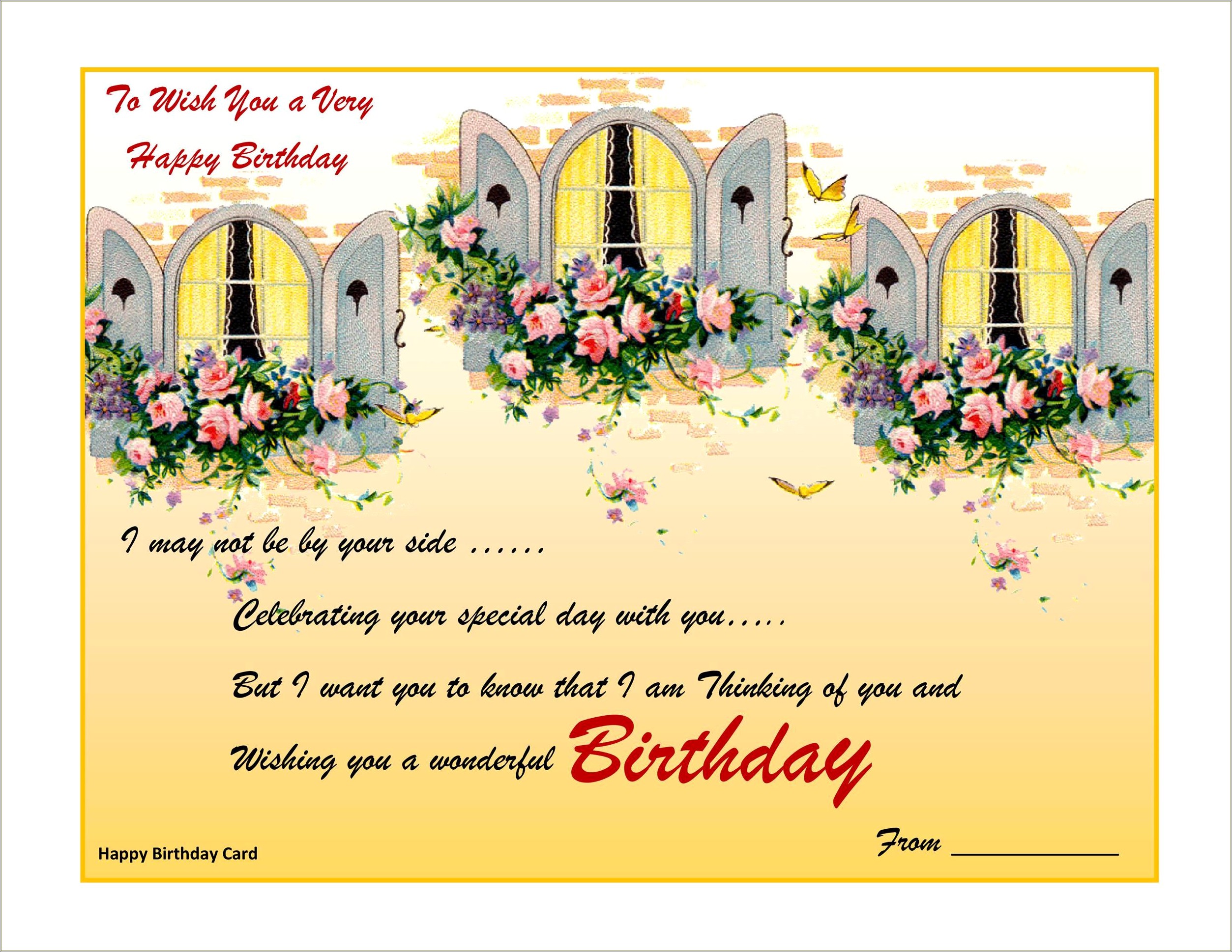 Free Birthday Card Templates For Word 2010